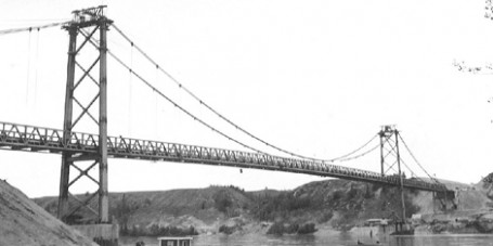 Historic Peace River Suspension Bridge Alaska Highway British Columbia